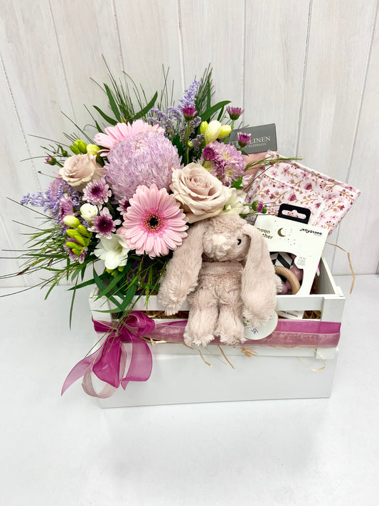 New Baby Flower and Gift Crate