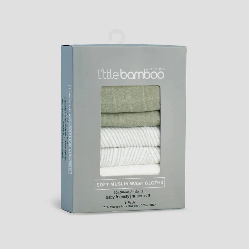 Little Bamboo - Muslin Wash Cloths Bay Leaf