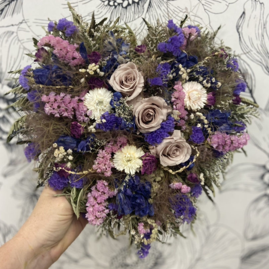 Everlasting Dried Floral Heart | Timeless Love Display | WILDbella Florist Waikato