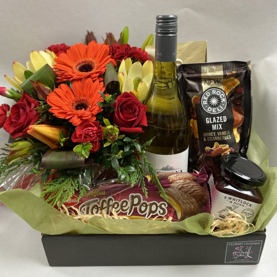 Food and Wine Gift Basket | Gourmet Delights | WILDbella Florist Waikato