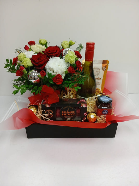 Floral Hamper - Food and Wine Christmas Edition