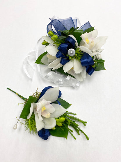 Fresh Wrist Corsage and Buttonhole Package