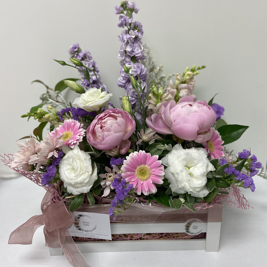 Summer Blooms Crate | Fresh Floral Crate | WILDbella Florist Waikato