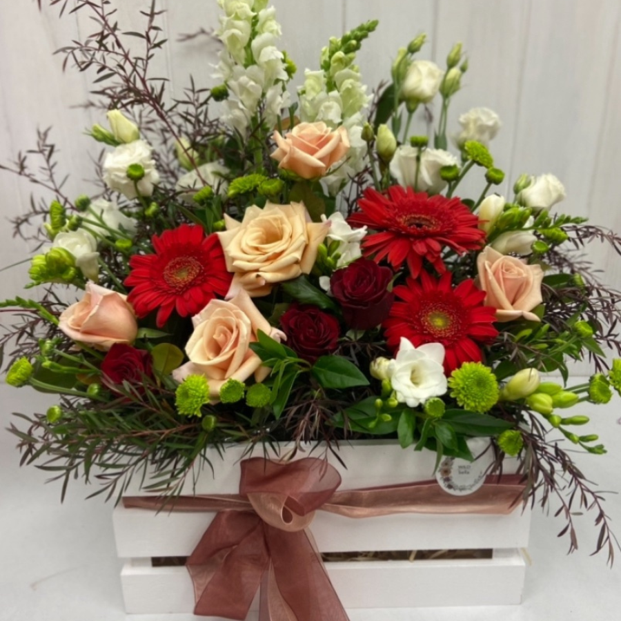 Winter Blooms Crate | Seasonal Floral Arrangement | WILDbella Florist Waikato