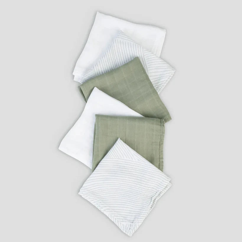 Little Bamboo - Muslin Wash Cloths Bay Leaf